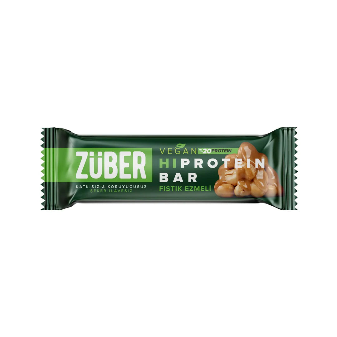 Züber Yüksek Protein Vegan Bar Fıstık Ezmeli 45g