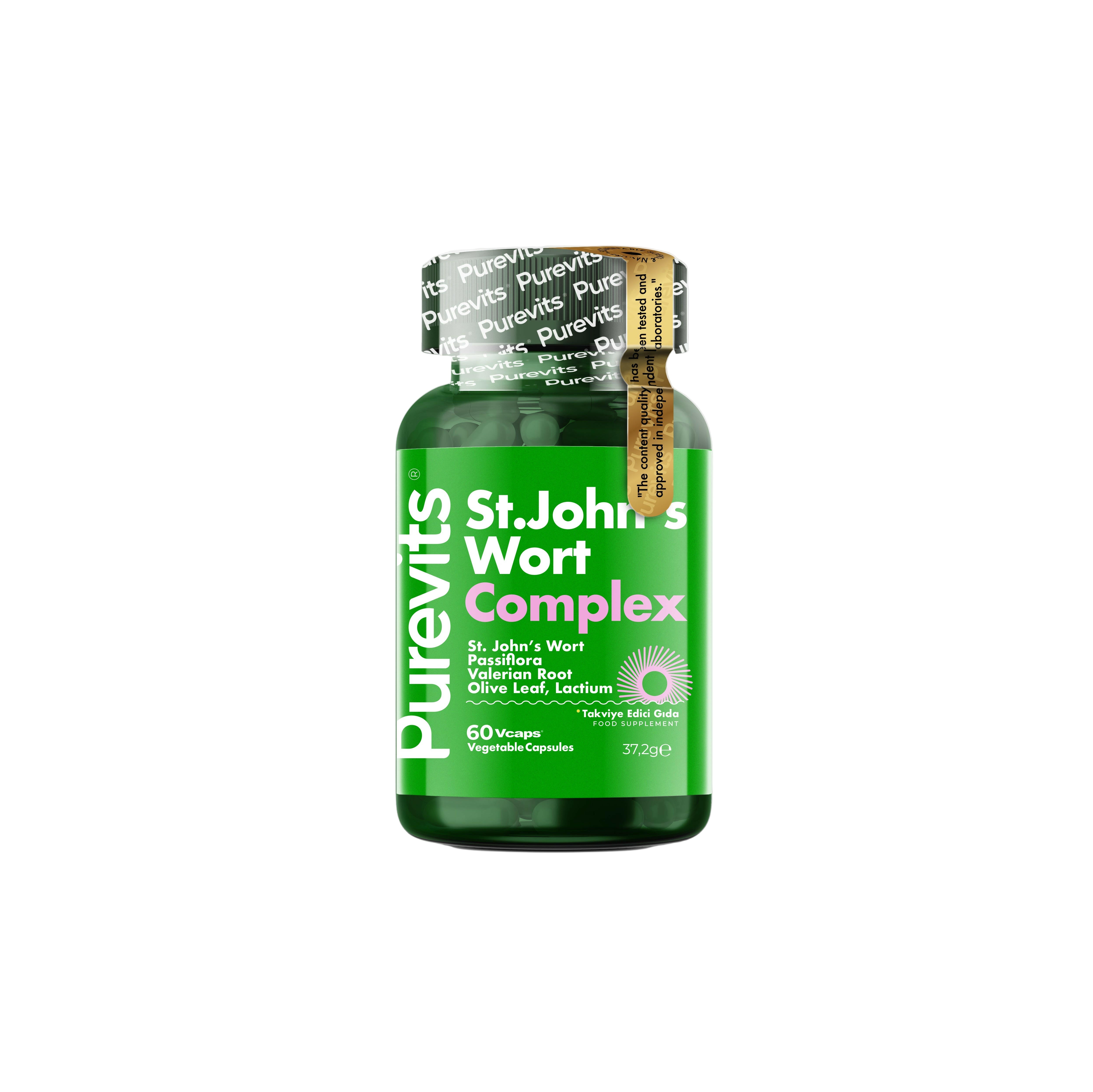 Purevits St.John's Wort Complex 500 mg 60 Adet Vegan Kapsül.