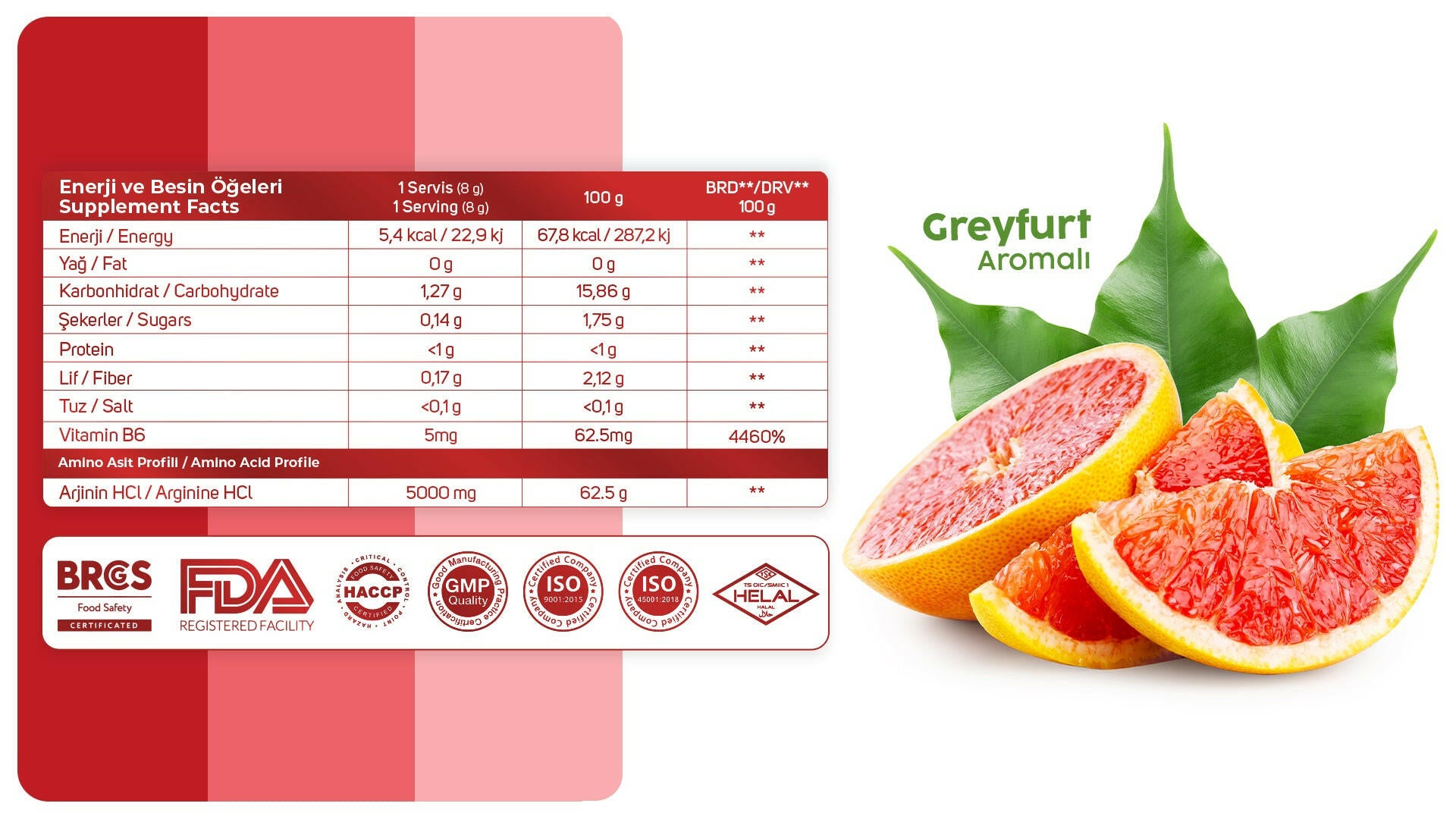 Arginine HCl 200g (25 Servis).